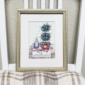 Vintage Annie Lapoint Bathroom Vanity Room Art Print Framed Wall Hanging